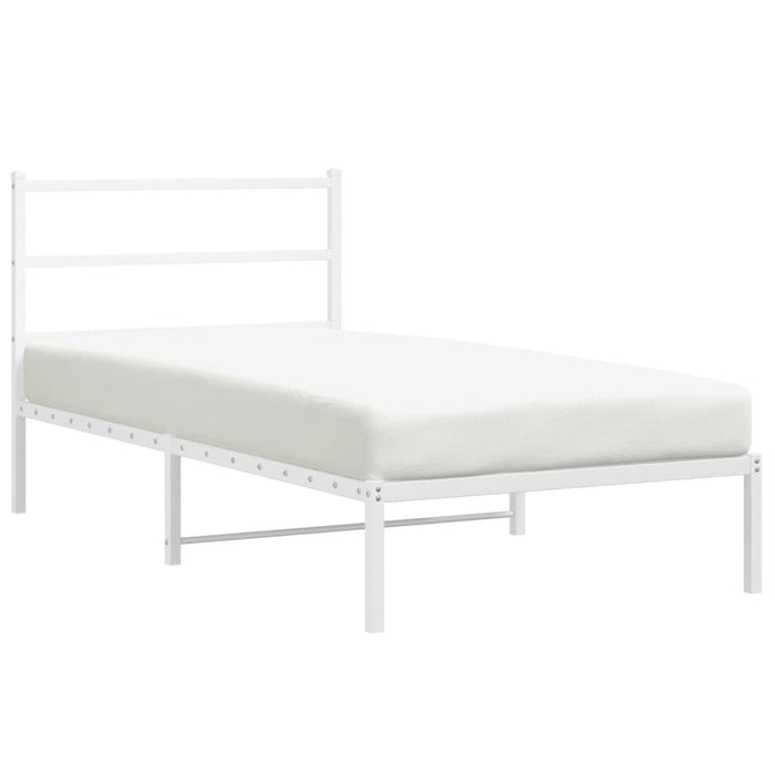Cadru de pat din metal cu tăblie, alb, 100x200 cm - WALTI WALTI