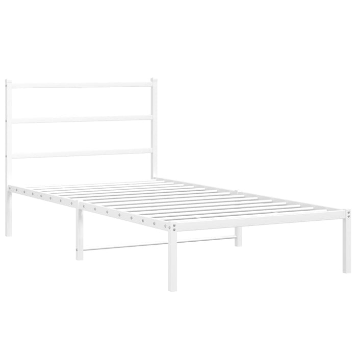 Cadru de pat din metal cu tăblie, alb, 100x200 cm - WALTI WALTI