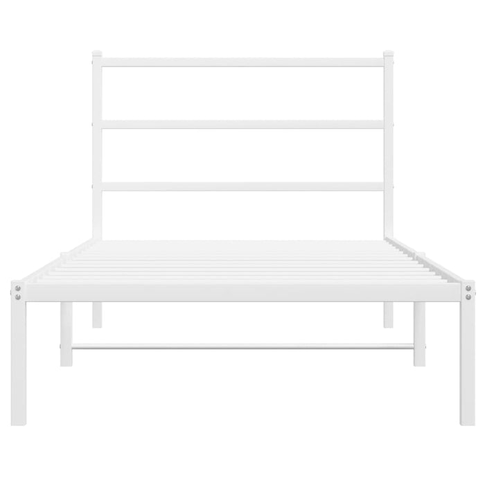 Cadru de pat din metal cu tăblie, alb, 100x200 cm - WALTI WALTI