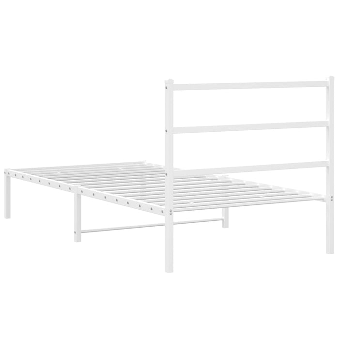Cadru de pat din metal cu tăblie, alb, 100x200 cm - WALTI WALTI