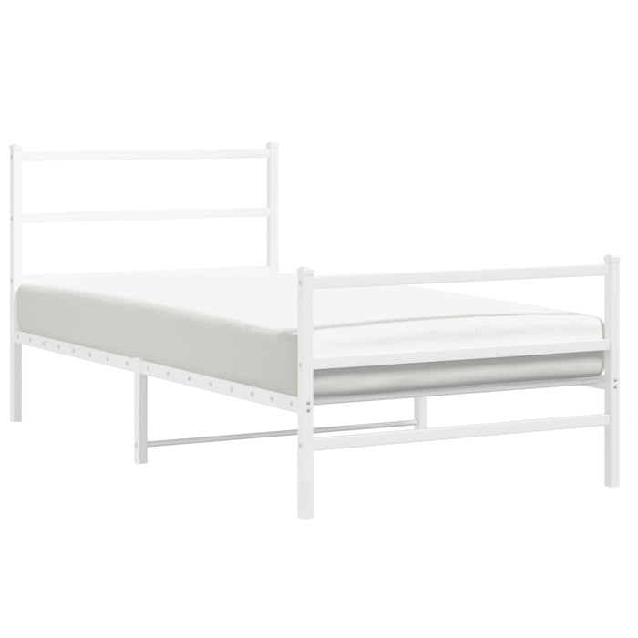 Cadru de pat metalic cu tăblie de cap/picioare- alb 107x203 cm - WALTI WALTI