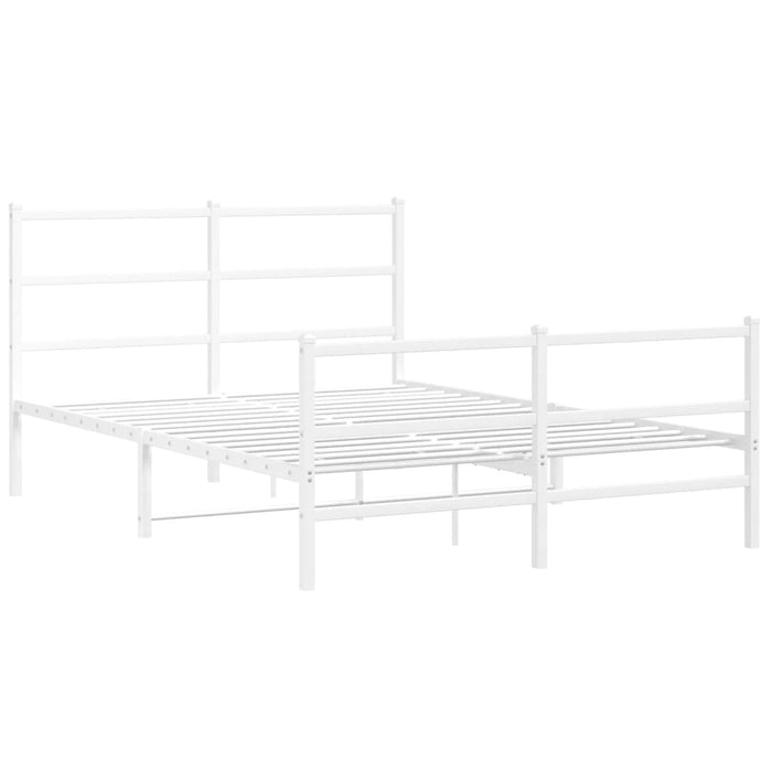 Cadru pat metalic cu tăblie de cap/picioare-, alb, 135x190 cm - WALTI WALTI