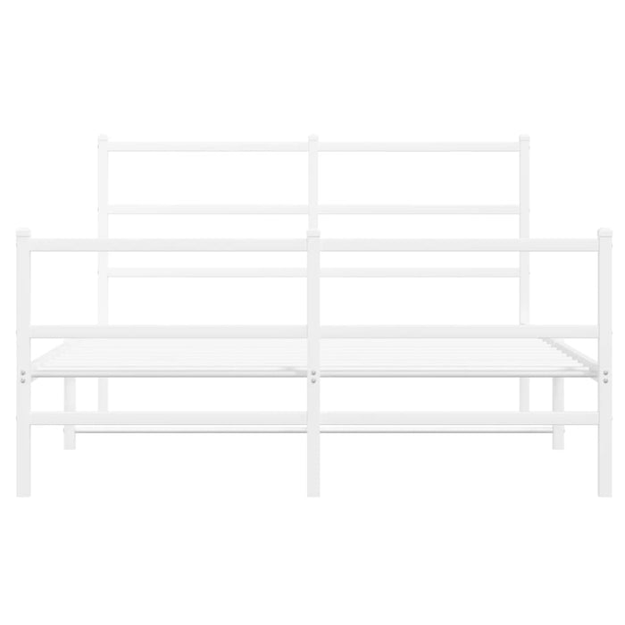 Cadru pat metalic cu tăblie de cap/picioare , alb, 140x190 cm WALTI