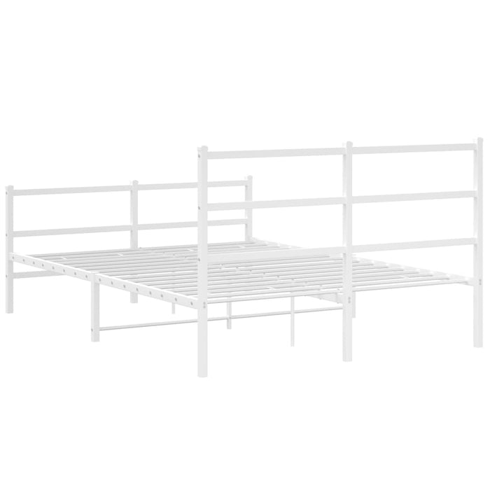 Cadru pat metalic cu tăblie de cap/picioare , alb, 140x190 cm WALTI