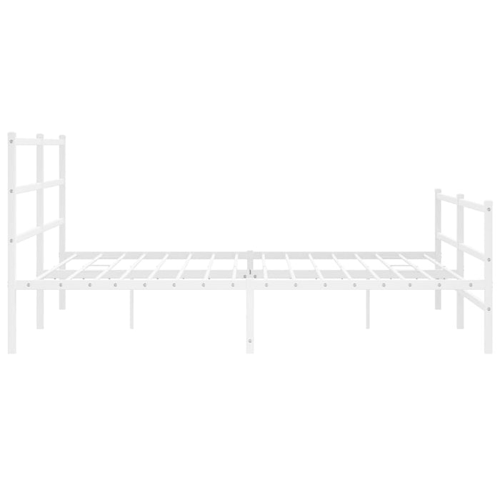 Cadru pat metalic cu tăblie de cap/picioare-, alb, 183x213 cm - WALTI WALTI