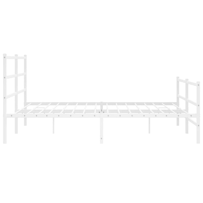 Cadru pat metalic cu tăblie de cap/picioare-, alb, 200x200 cm - WALTI WALTI