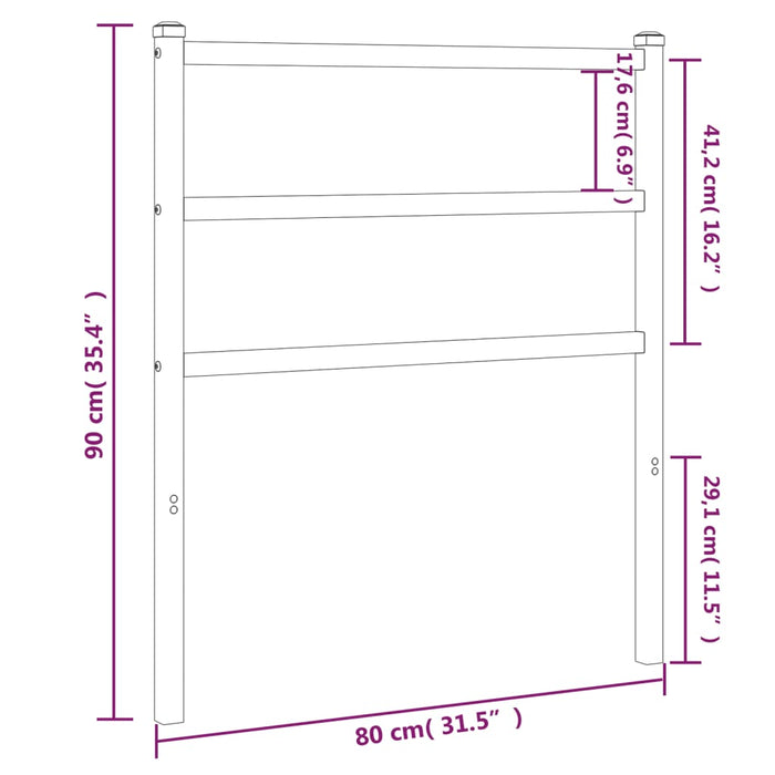 Tăblie de pat metalică, alb, 75 cm - WALTI WALTI