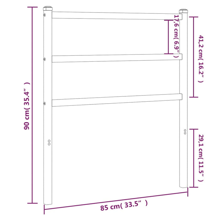 Tăblie de pat metalică, alb, 80 cm - WALTI WALTI