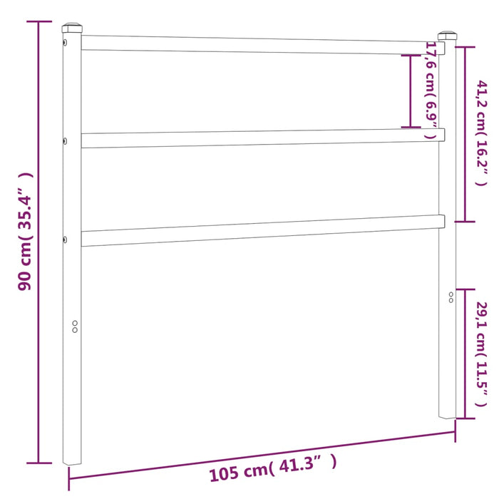 Tăblie de pat metalică, alb, 100 cm - WALTI WALTI