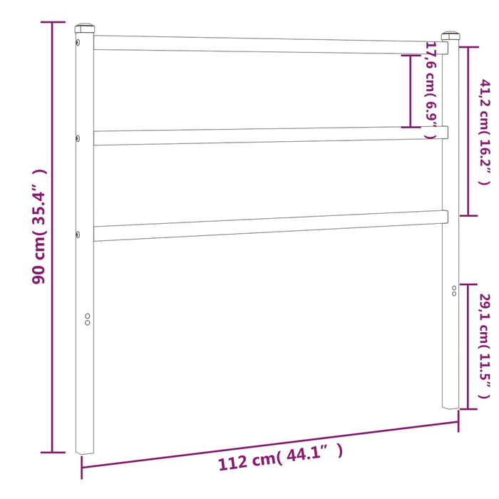 Tăblie de pat metalică, alb, 107 cm - WALTI WALTI