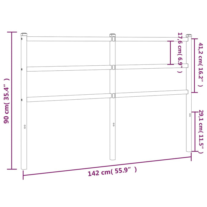 Tăblie de pat metalică, alb, 135 cm - WALTI WALTI