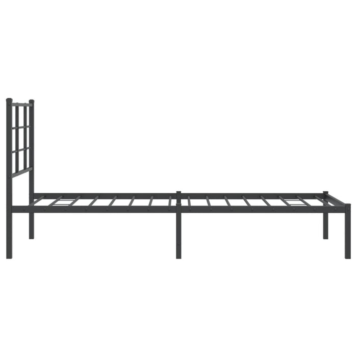 Cadru de pat metalic cu tăblie, negru, 75x190 cm WALTI