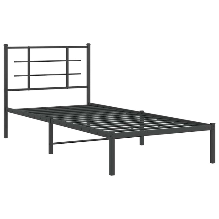 Cadru pat metalic cu tăblie, negru, 90x200 cm - WALTI WALTI