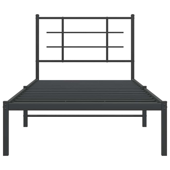 Cadru pat metalic cu tăblie, negru, 90x200 cm - WALTI WALTI