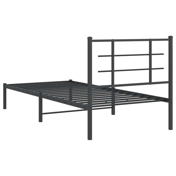 Cadru pat metalic cu tăblie, negru, 90x200 cm - WALTI WALTI