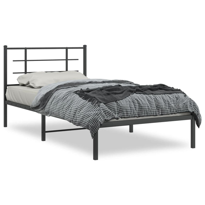 Cadru de pat din metal cu tăblie, negru, 107x203 cm - WALTI WALTI
