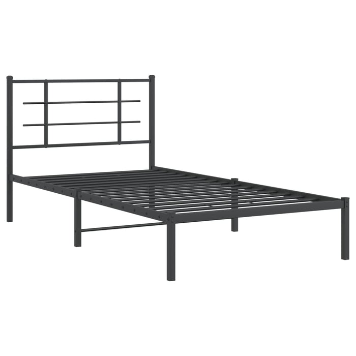 Cadru de pat din metal cu tăblie, negru, 107x203 cm - WALTI WALTI