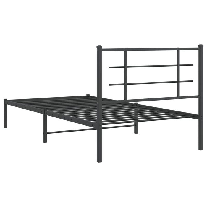 Cadru de pat din metal cu tăblie, negru, 107x203 cm - WALTI WALTI