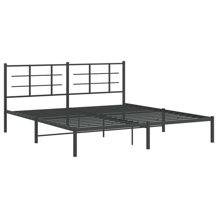 Cadru de pat metalic cu tăblie, negru, 183x213 cm - WALTI WALTI