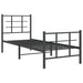 Cadru pat metalic cu tăblii de cap/picioare, negru, 75x190 cm - WALTI WALTI