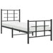 Cadru pat metalic cu tăblii de cap/picioare, negru, 75x190 cm - WALTI WALTI