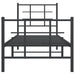 Cadru pat metalic cu tăblii de cap/picioare, negru, 75x190 cm - WALTI WALTI