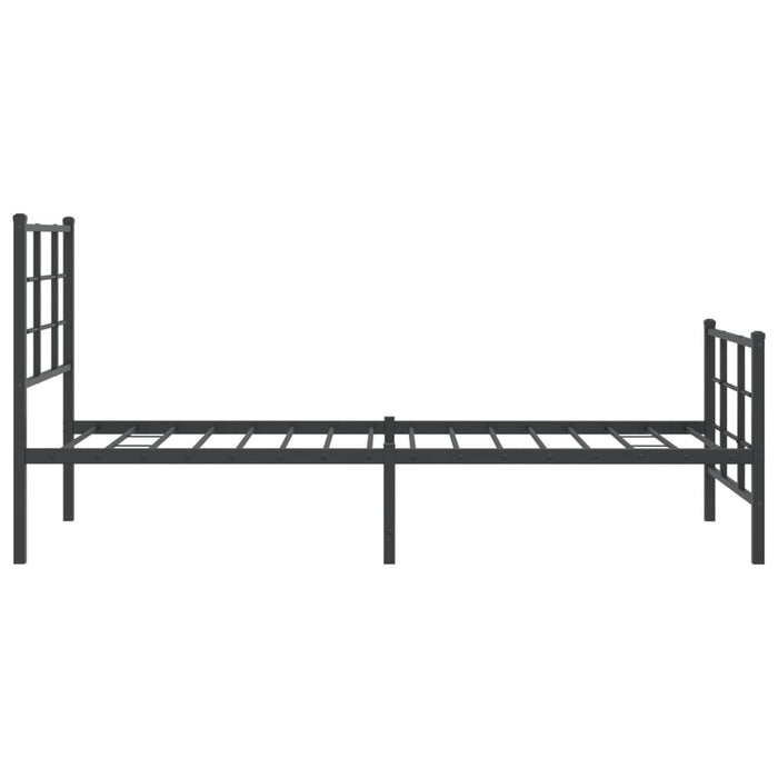 Cadru pat metalic cu tăblii de cap/picioare, negru, 75x190 cm - WALTI WALTI