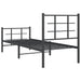 Cadru pat metalic cu tăblii de cap/picioare, negru, 75x190 cm - WALTI WALTI