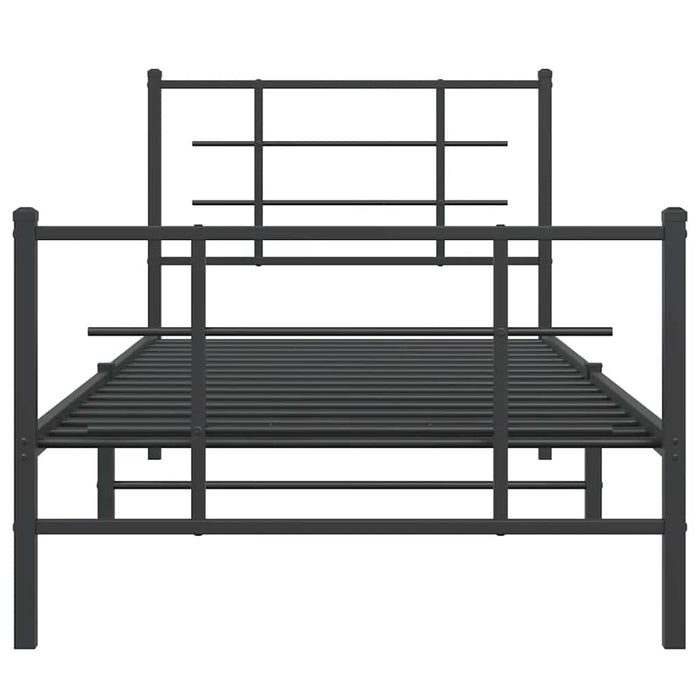 Cadru pat metalic cu tăblii de cap/picioare, negru, 90x200 cm - WALTI WALTI