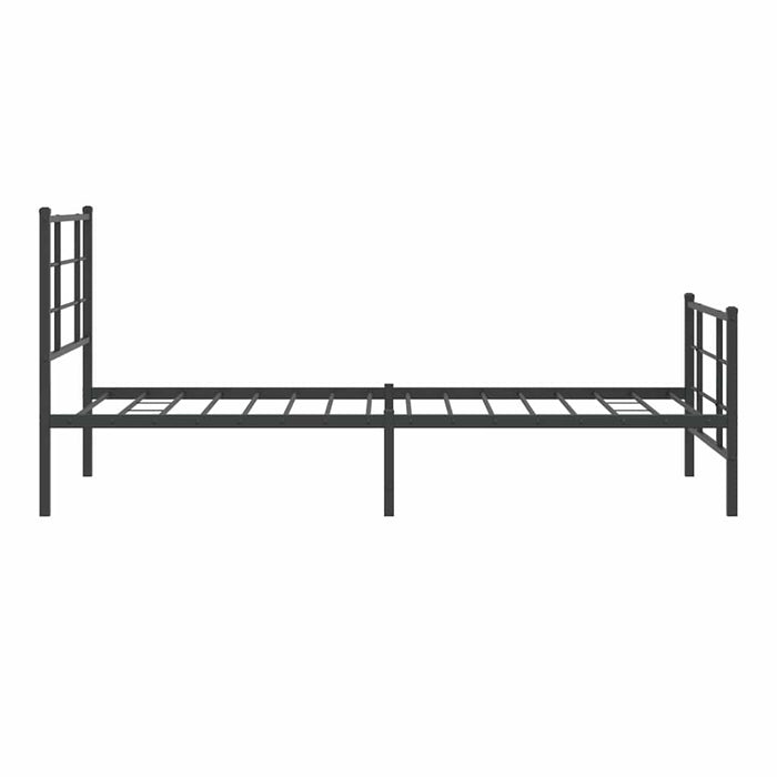 Cadru pat metalic cu tăblii de cap/picioare, negru, 90x200 cm - WALTI WALTI