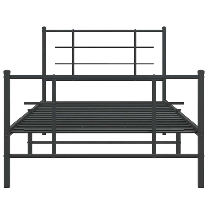Cadru pat metalic cu tăblii de cap/picioare, negru, 100x200 cm - WALTI WALTI