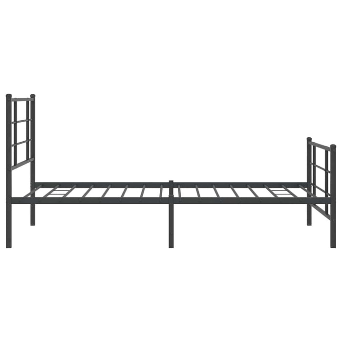 Cadru pat metalic cu tăblii de cap/picioare, negru, 100x200 cm - WALTI WALTI