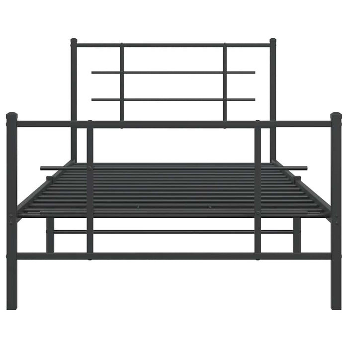 Cadru pat metalic cu tăblii de cap/picioare, negru, 107x203 cm - WALTI WALTI