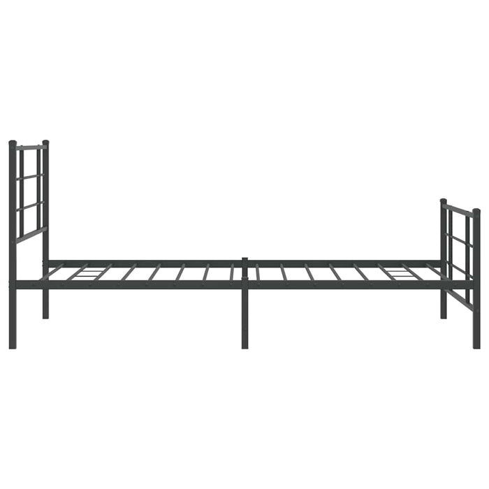 Cadru pat metalic cu tăblii de cap/picioare, negru, 107x203 cm - WALTI WALTI