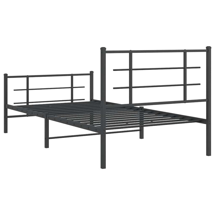 Cadru pat metalic cu tăblii de cap/picioare, negru, 107x203 cm - WALTI WALTI