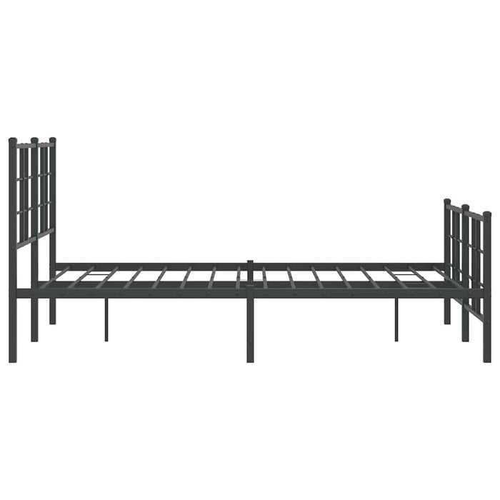 Cadru pat metalic cu tăblie de cap/picioare, negru, 120x190 cm WALTI