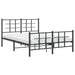 Cadru pat metalic cu tăblie de cap/picioare, negru, 135x190 cm - WALTI WALTI