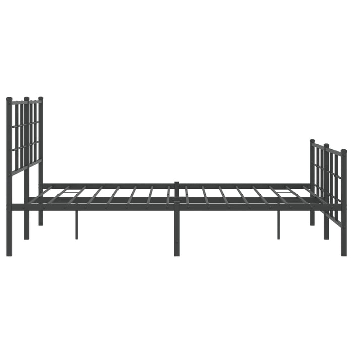 Cadru pat metalic cu tăblie de cap/picioare, negru, 135x190 cm - WALTI WALTI
