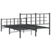 Cadru pat metalic cu tăblie de cap/picioare, negru, 135x190 cm - WALTI WALTI