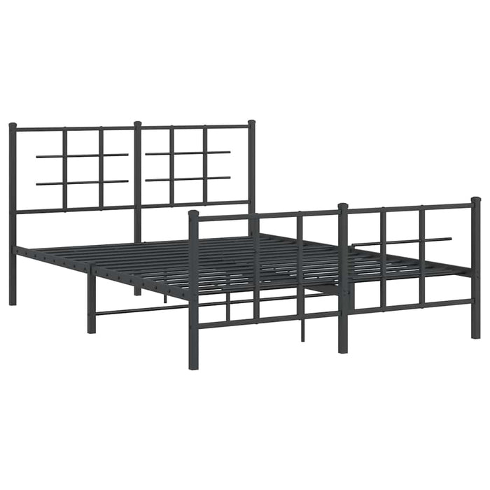 Cadru pat metalic cu tăblie de cap/picioare, negru, 140x190 cm - WALTI WALTI