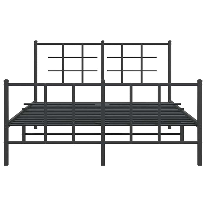 Cadru pat metalic cu tăblie de cap/picioare, negru, 140x190 cm - WALTI WALTI
