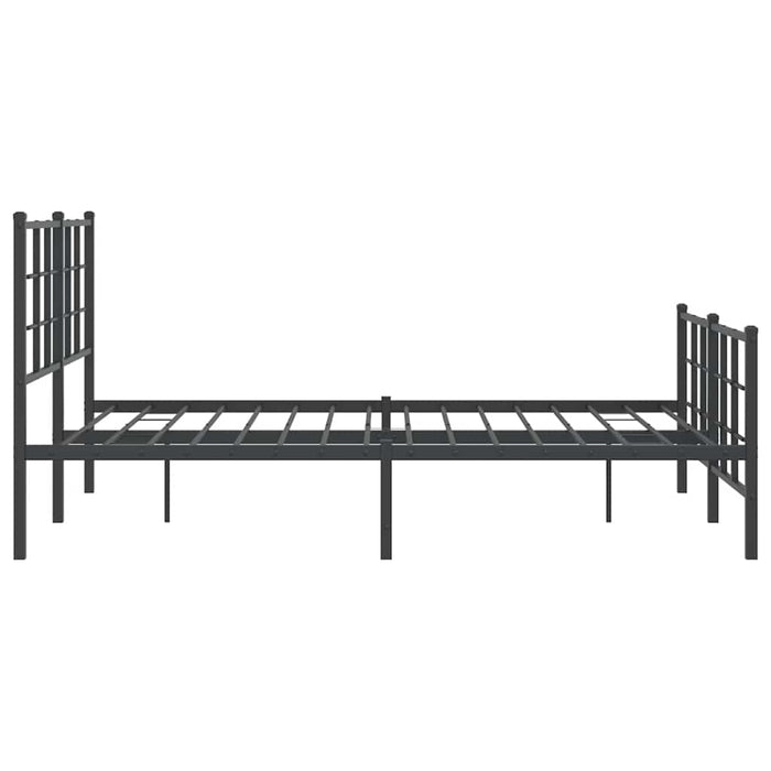 Cadru pat metalic cu tăblie de cap/picioare, negru, 140x190 cm - WALTI WALTI