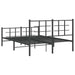 Cadru pat metalic cu tăblie de cap/picioare, negru, 140x190 cm - WALTI WALTI