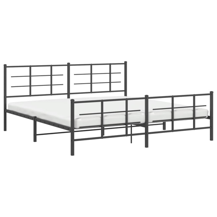 Cadru pat metalic cu tăblii de cap/picioare, negru, 183x213 cm - WALTI WALTI