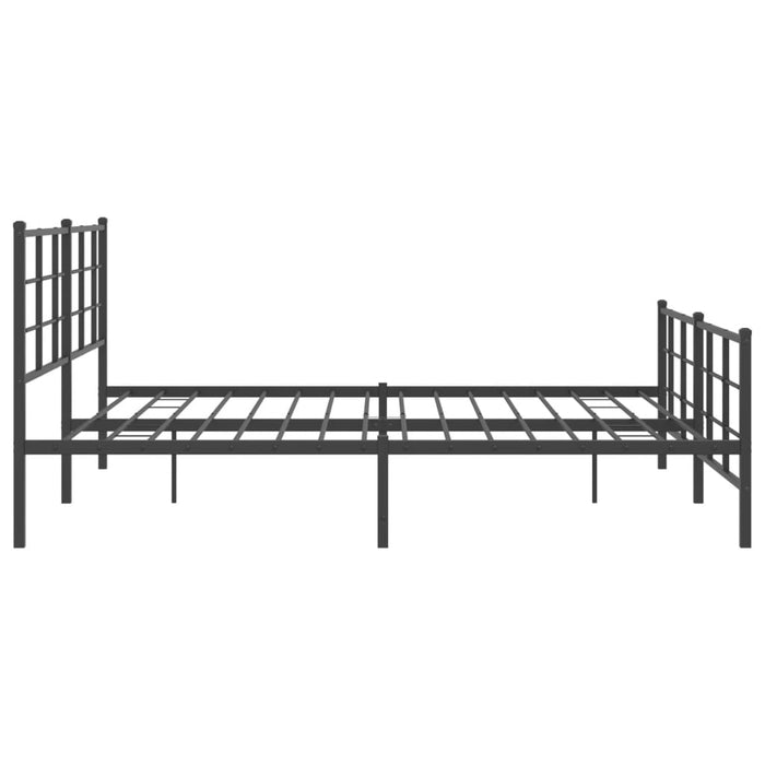 Cadru pat metalic cu tăblii de cap/picioare, negru, 183x213 cm - WALTI WALTI