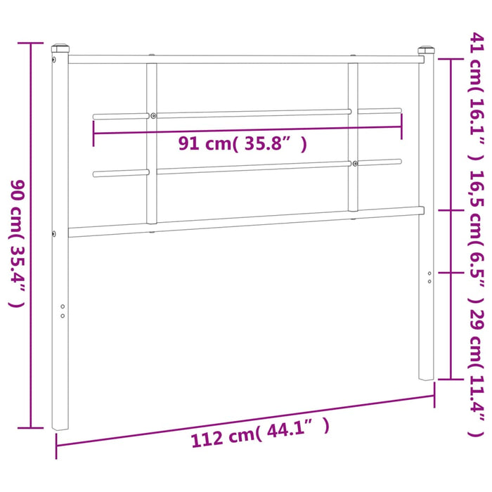 Tăblie de pat de schimb metalică, negru, 107 cm WALTI