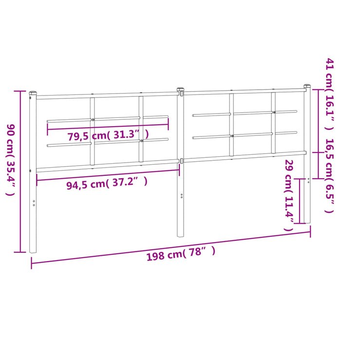 Tăblie de pat de schimb metalică, negru, 193 cm WALTI
