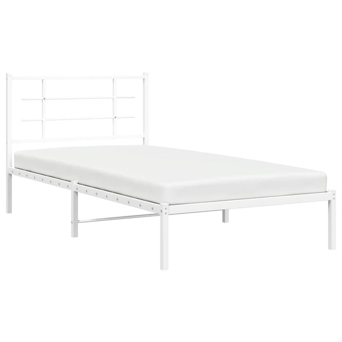 Cadru de pat din metal cu tăblie, alb, 100x200 cm WALTI