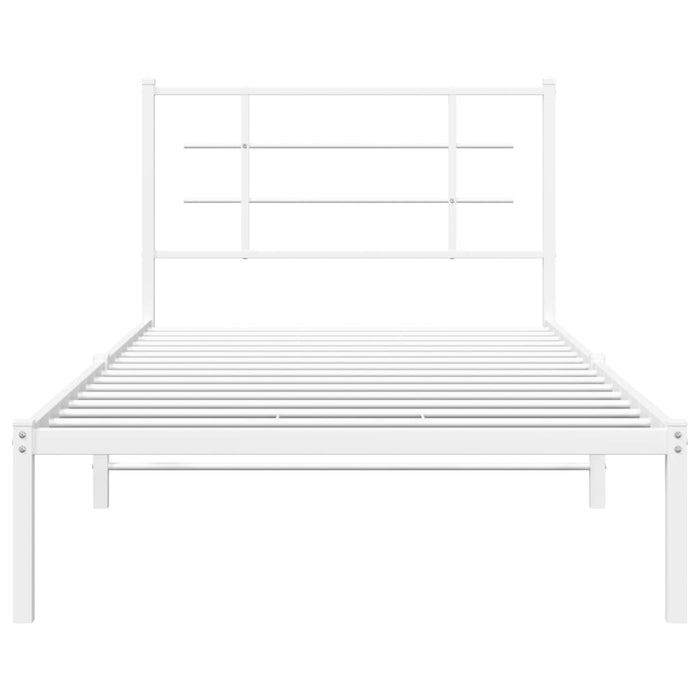 Cadru de pat din metal cu tăblie, alb, 100x200 cm WALTI