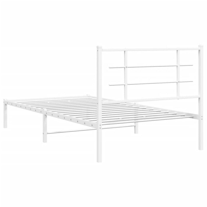 Cadru de pat din metal cu tăblie, alb, 100x200 cm WALTI